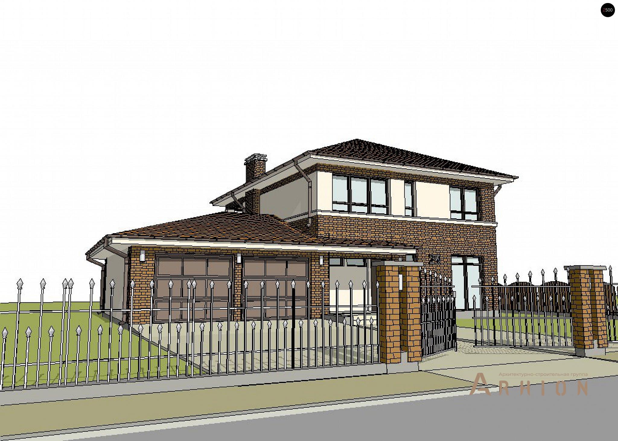 13. Проект двухэтажного дома в современном стиле с четырехскатной, Zx24 GL2, площадью - 186 кв c терассой, гаражом